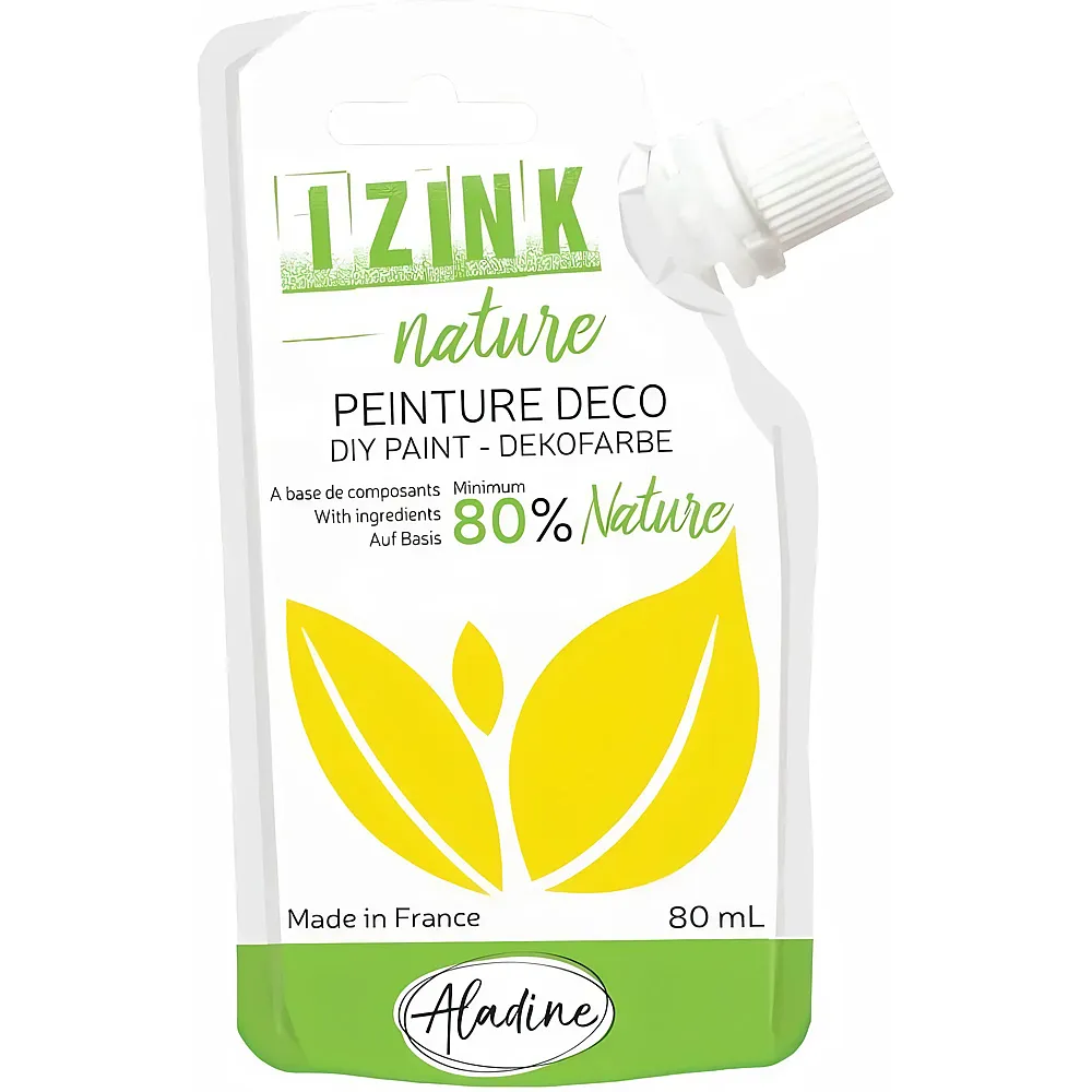 meinspielzeug - Aladine Izink Izink Deko Naturmalfarbe Zitronengelb 80ml | Farbe & Kreide