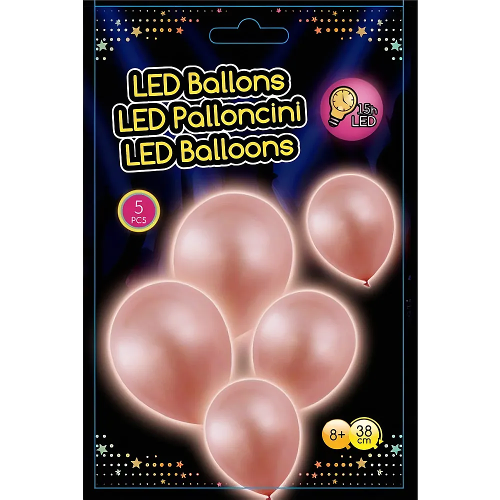 Sombo 5 LED Ballone Ros� Gold 15 Stunden LED Licht - Suche