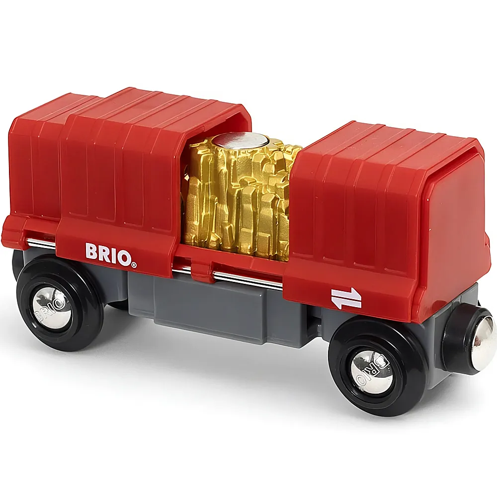 Brio Frachtwaggon mit Goldladung