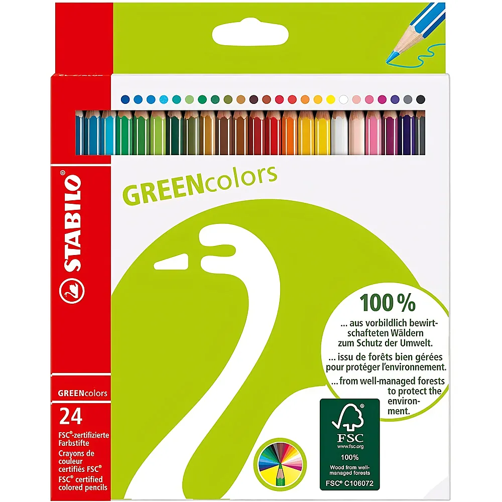 Stabilo GREENcolors Farbstifte - 24 Teile