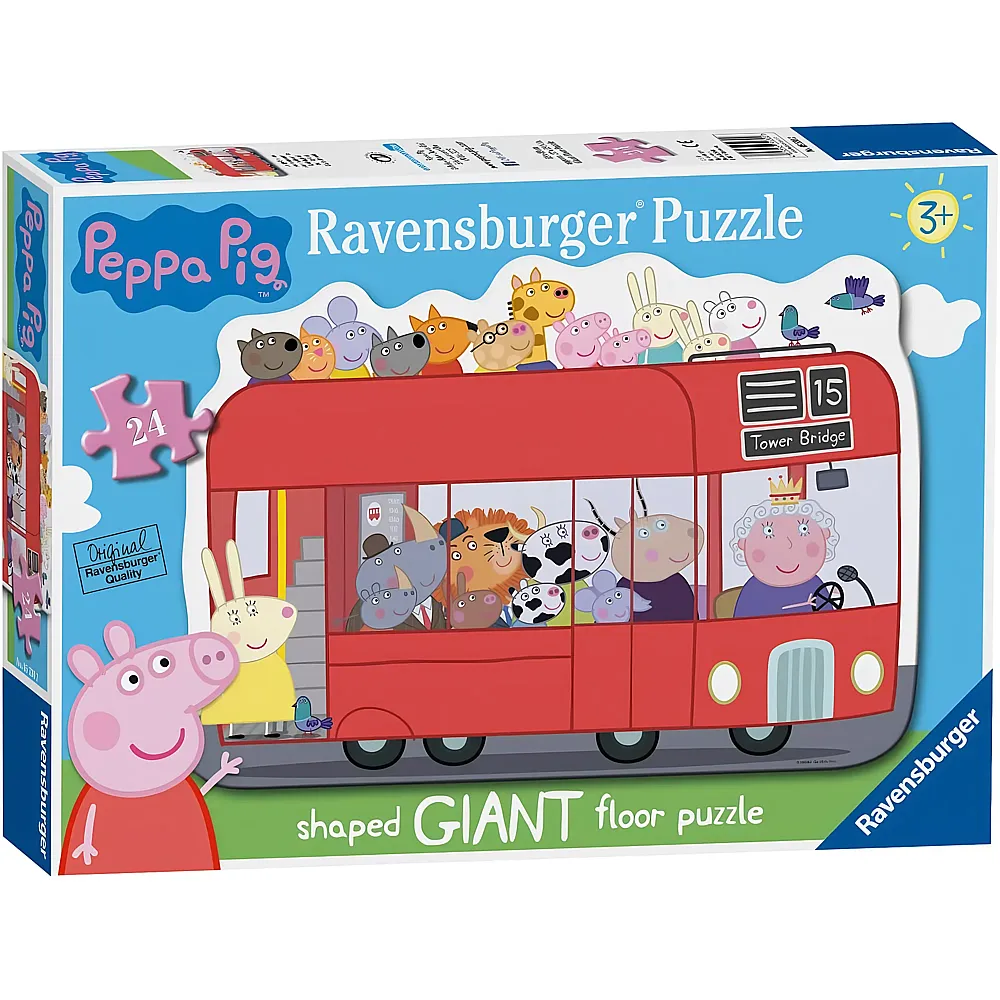 Ravensburger Puzzle Giant Floor Peppa Pig London Bus 24Teile