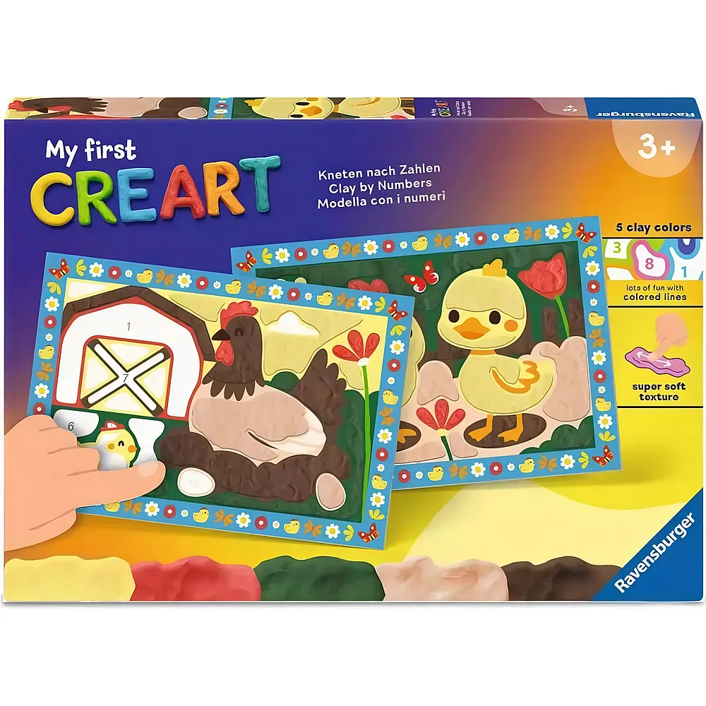 Ravensburger CreArt Kneten nach Zahlen Gl�ckliche K�ken