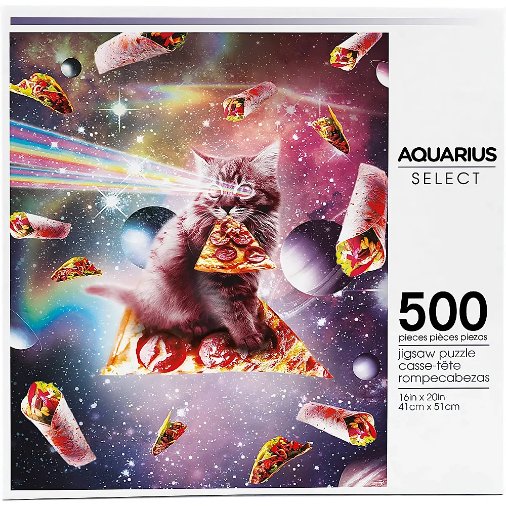 Aquarius Puzzle Random Galaxy Cat Pizza 500Teile