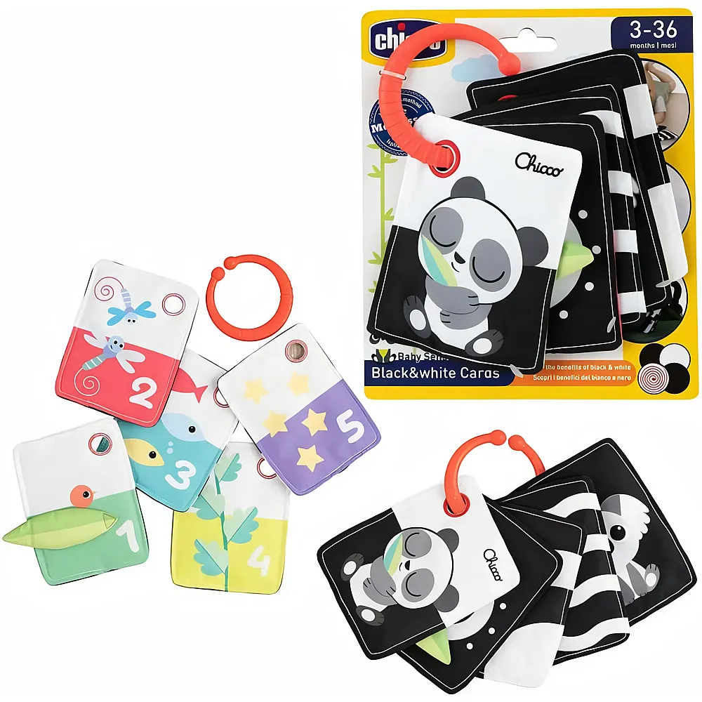 Chicco Montessori 2in1 Kontrast-Stoff-Lernkarten - Lernspielzeug
