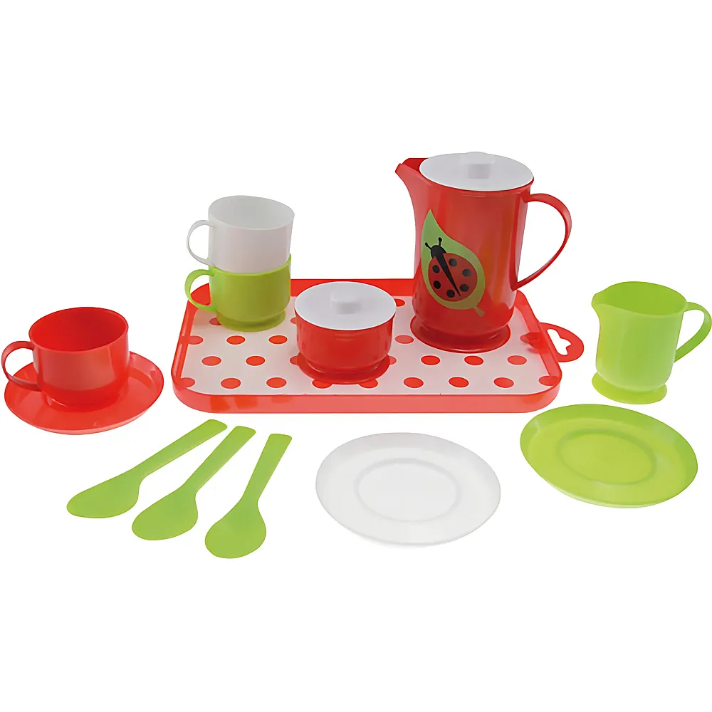 meinspielzeug - Gowi Teeservice Ladybug - 15 Teile | Haushalt
