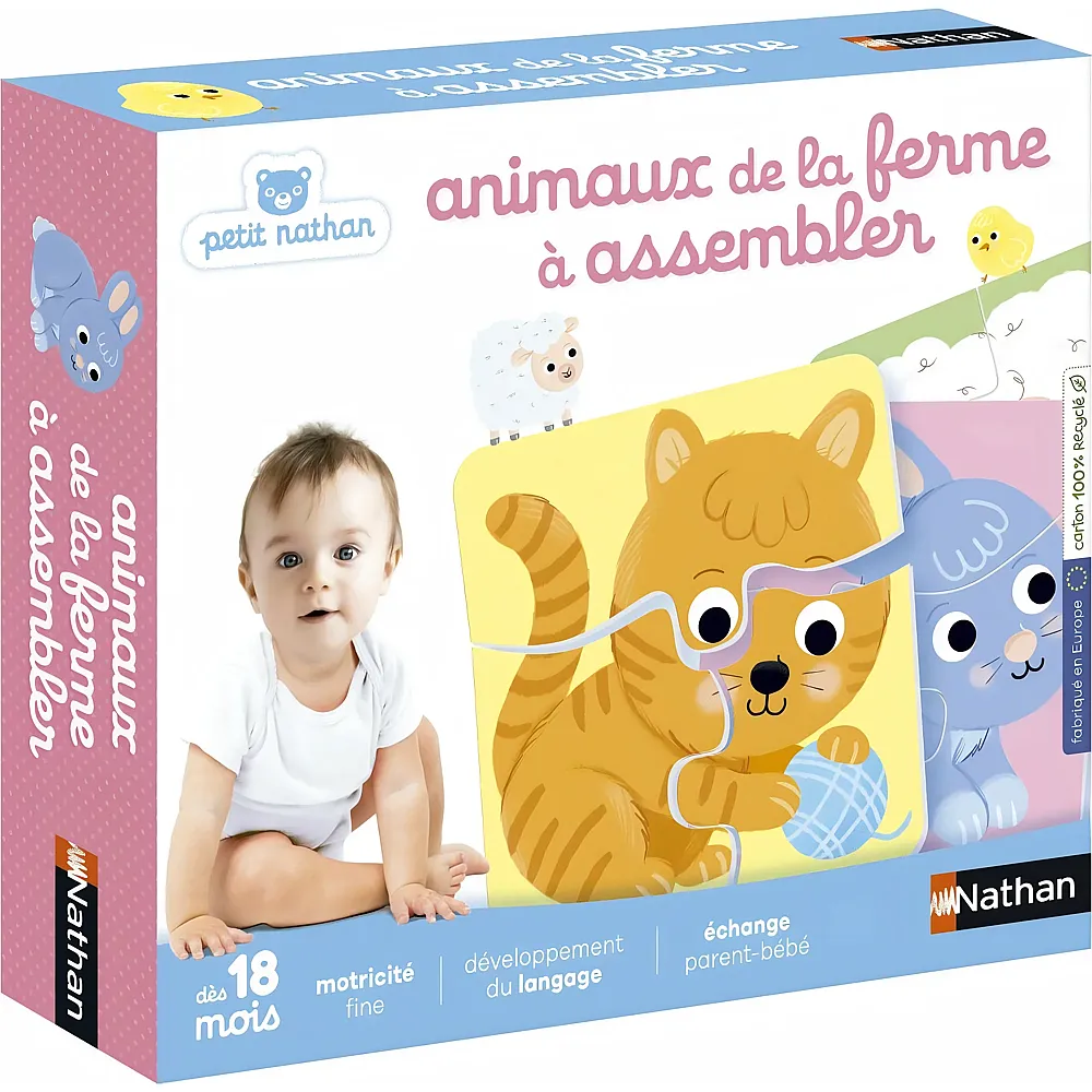 Petit Nathan 4 Animaux DE LA Ferme A Assembler