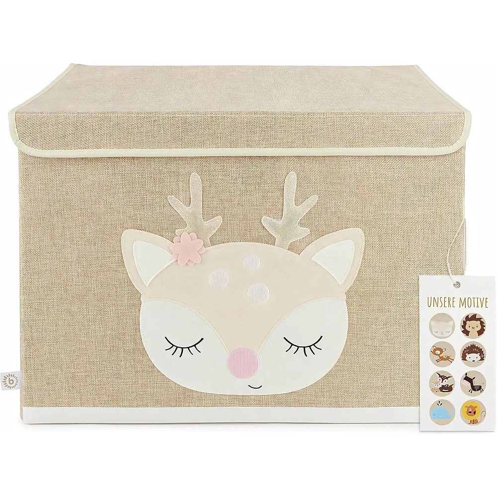 Bieco Faltbox mit Deckel  65 Liter  ca. 36 x 36 x 51 cm  Spielzeugkiste  Kinder  Kisten  gross  Wickeltisch Organizer