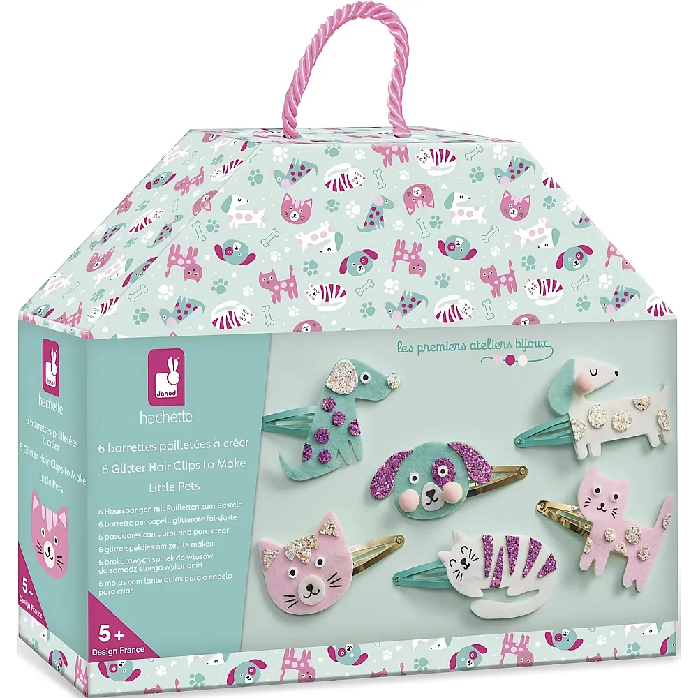 Janod Kreativ 6 Haarsprangen Little Pets