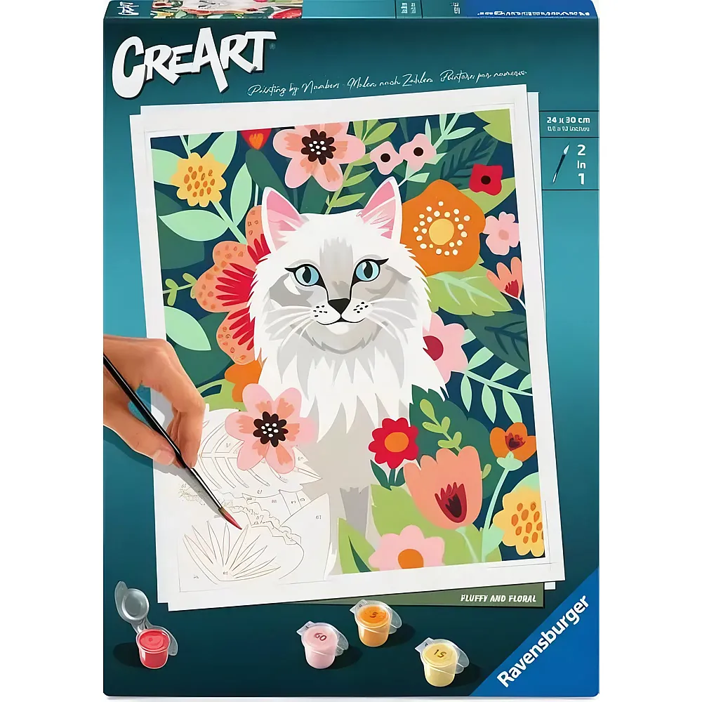 Ravensburger CreArt Malen nach Zahlen - Flauschig und Bl�hend