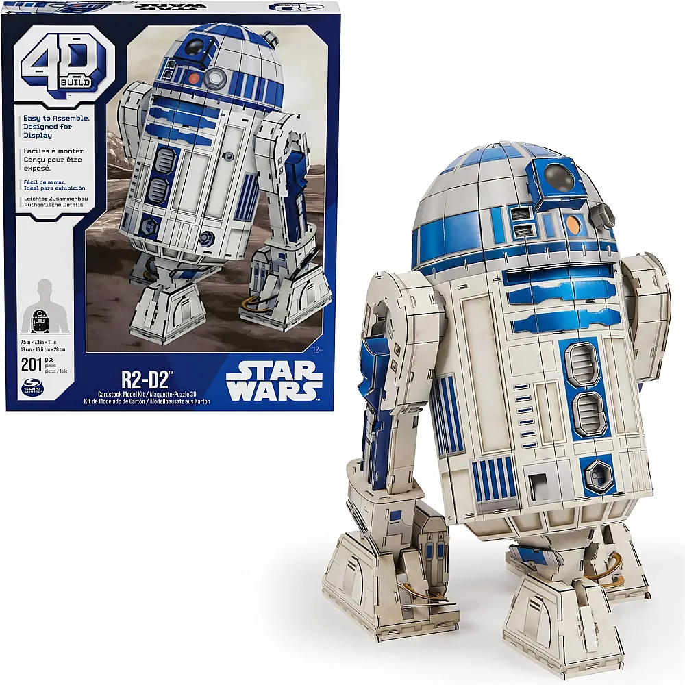Spin Master 4D Build - Star Wars R2-D2 - detailreicher 3D-Modellbausatz aus hochwertigem Karton, 201 Teile, f�r Star Wars Fans ab 12 Jahren