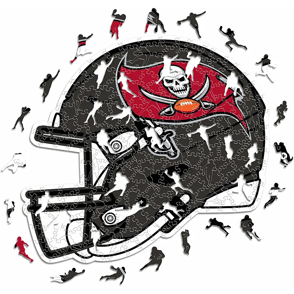 meinspielzeug - Iconic Puzzle NFL Tampa Bay Buccaneers Helm 150Teile | Holzpuzzle
