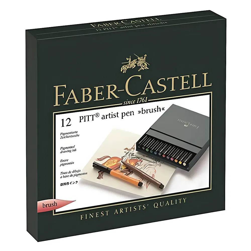 Faber-Castell PITT Artist Pen 12er Box pigmentierte Zeichentusche - Farbe & Kreide