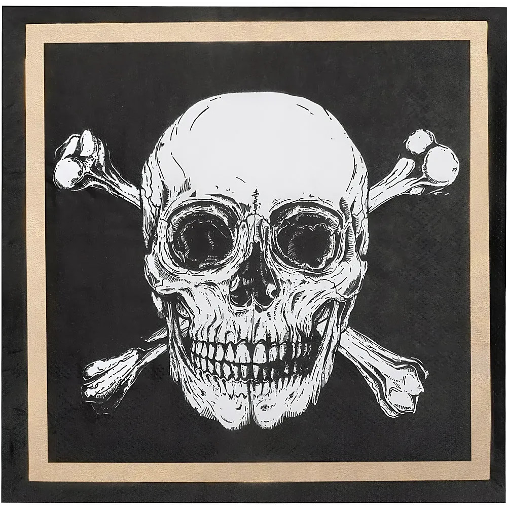 Boland Tovaglioli Teschio Pirata - 20 pezzi - Decorazioni da tavola