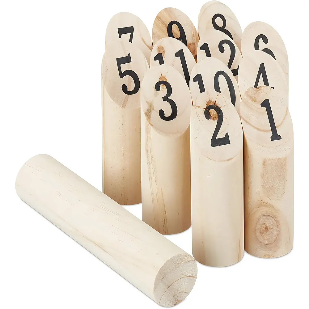 Relaxdays Kubb Wikingerspiel, skandinavisches Wurfspiel