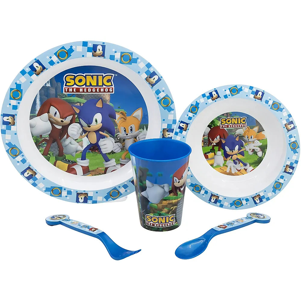 Stor Sonic Fr�hst�cks Set - 5 Teile