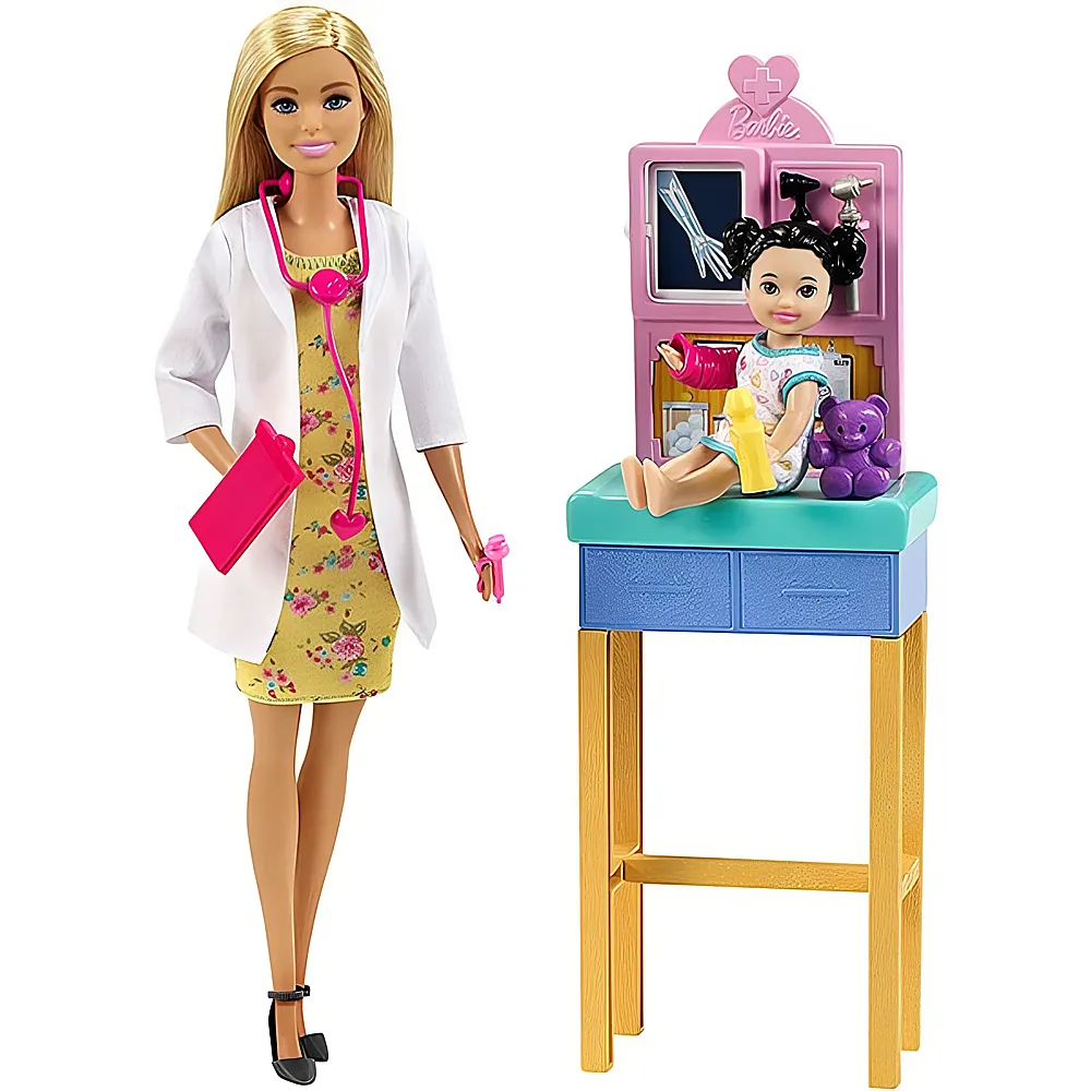 Barbie Karrieren Kinderrztin mit Kleinkind Blond