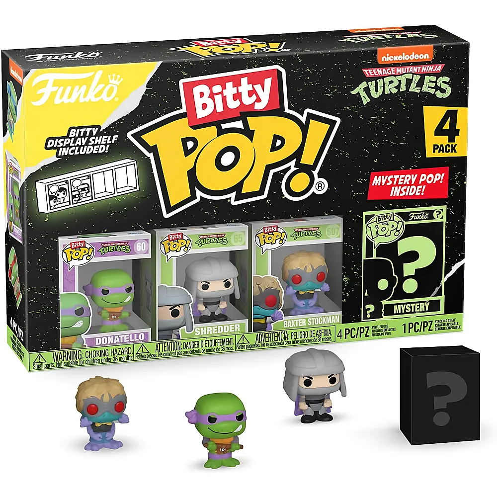 meinspielzeug - Funko Bitty Pop Leonardo, Michelangelo, April O'Neil und Mystery - 4 Teile TMNT | Lizenzfiguren