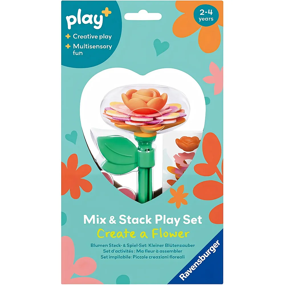 Ravensburger play+ Blumen Steck- und Spiel-Set: Kleiner Bl�tenzauber Orange