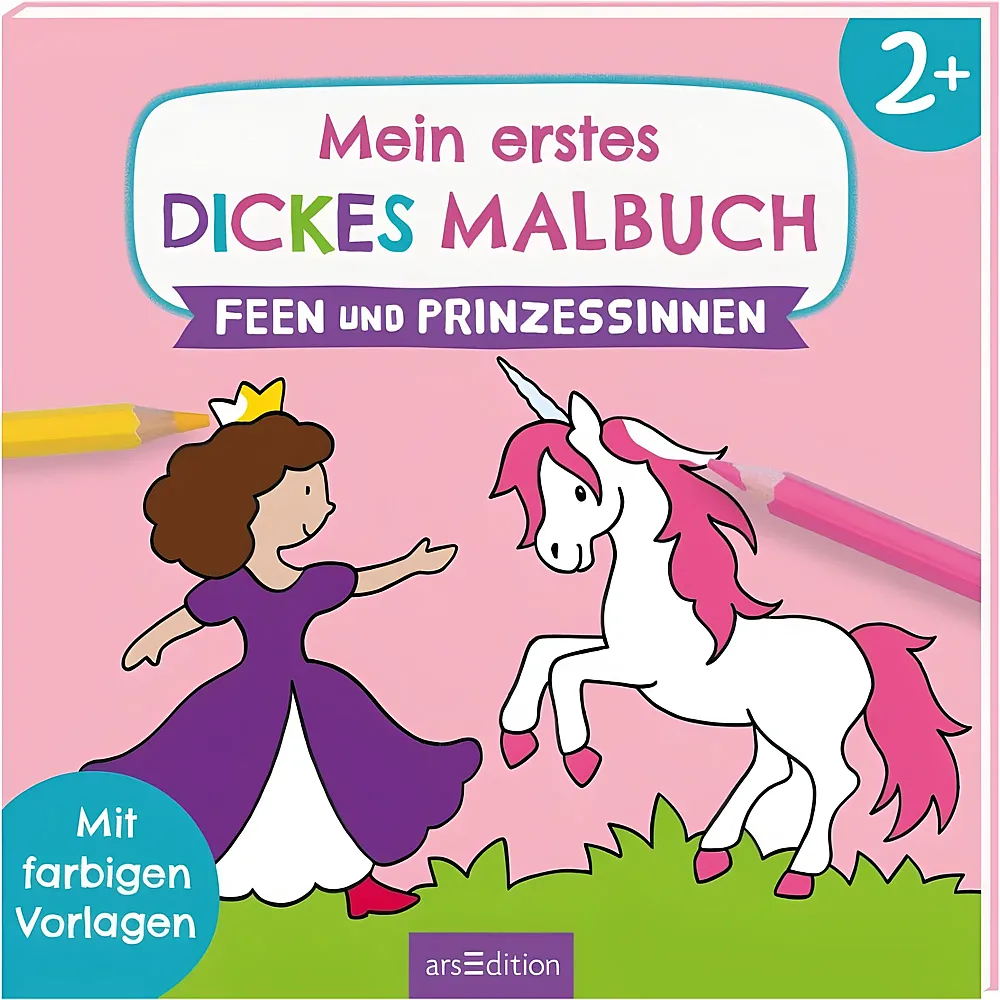 ars Edition Mein erstes dickes Malbuch Feen/Prinzess