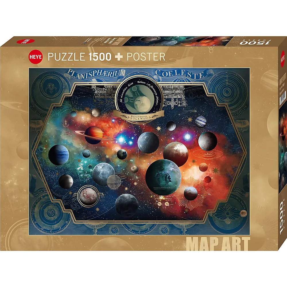 Heye Puzzle Map Art Space World 1500Teile