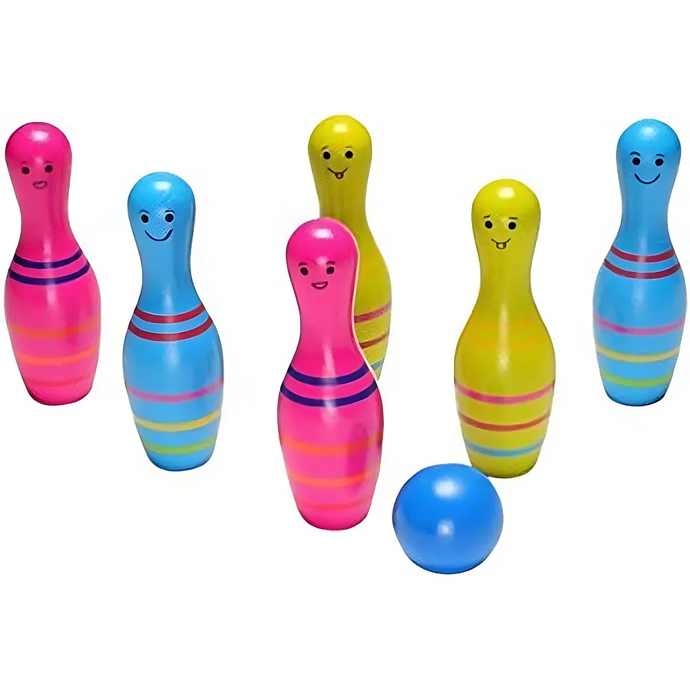 BS Toys Holz-Bowling-Set Skittels Junior, 7-teilig.