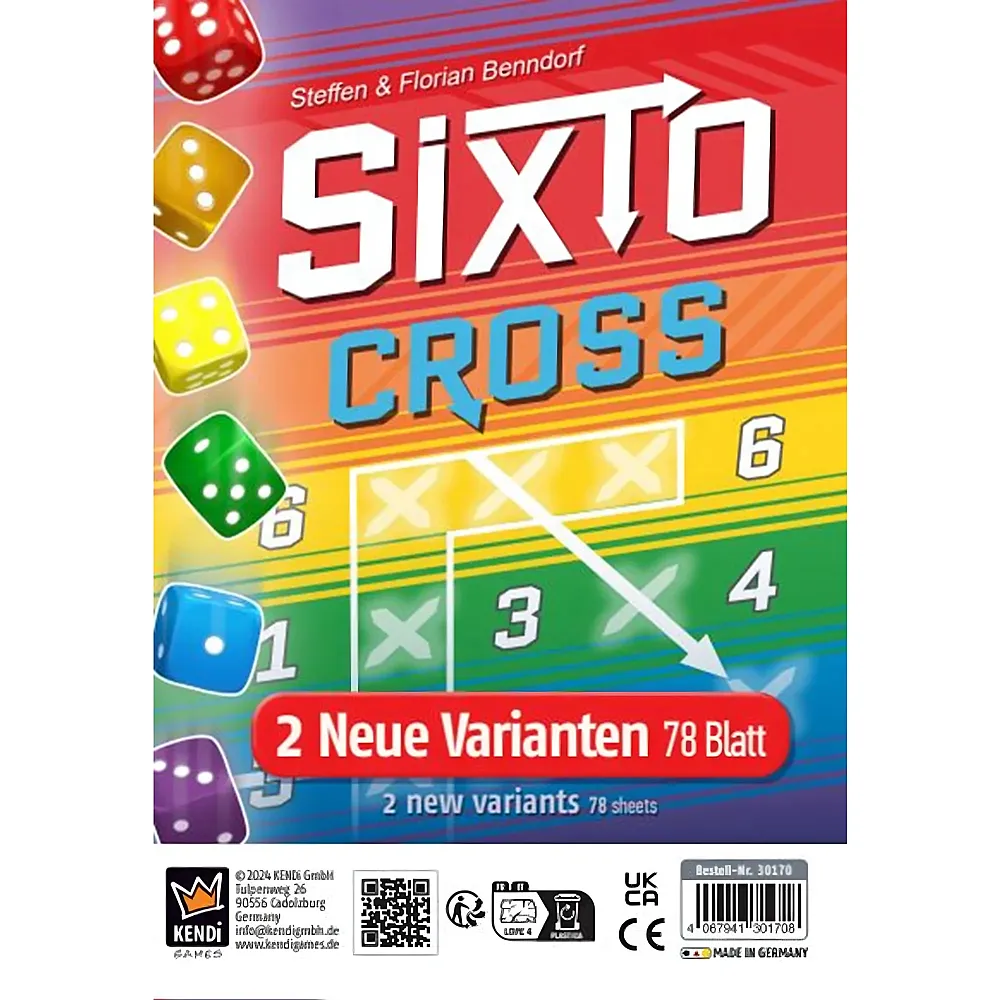 Kendi Games Sixto Zusatzblock - Cross - Deutsch | W�rfelspiele