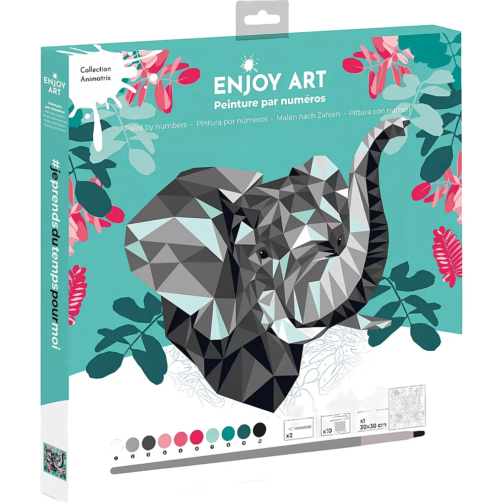 OZ International Enjoy Art Peinture N� 30x30cm Elephant