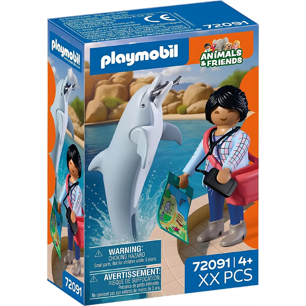 PLAYMOBIL Animals & Friends Zoo: Delfin und Besucherin 72091