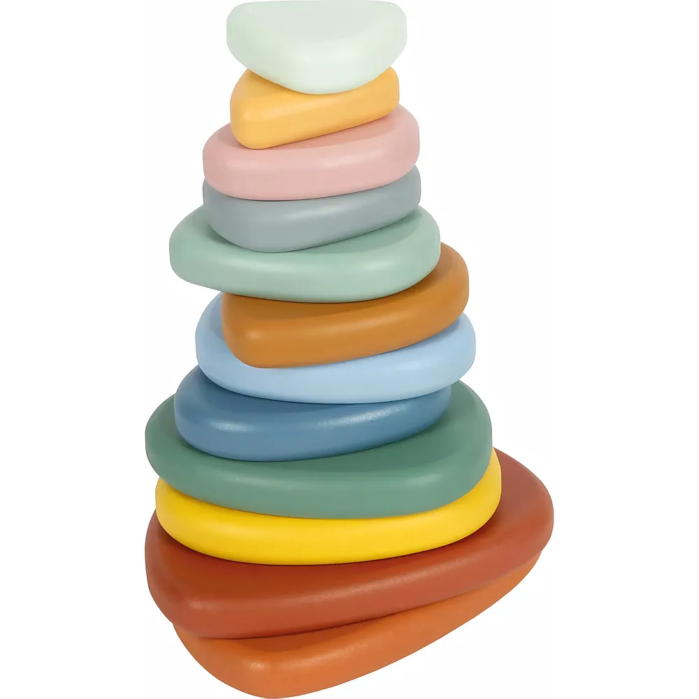 small foot Montessori-Balance-Spiel mit Flusssteinen - 12 Teile