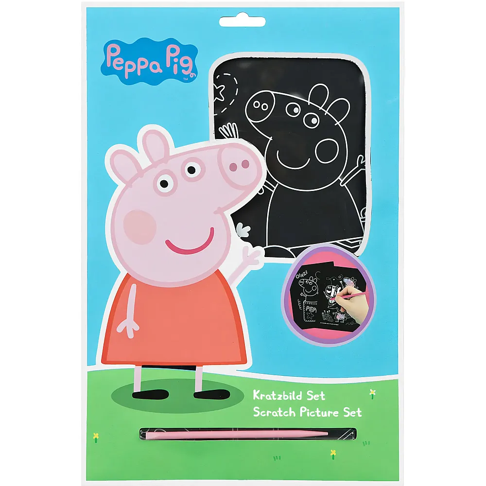 Undercover Peppa Pig Kratzbild-Set 4 Kratzbilder und 1 Stift
