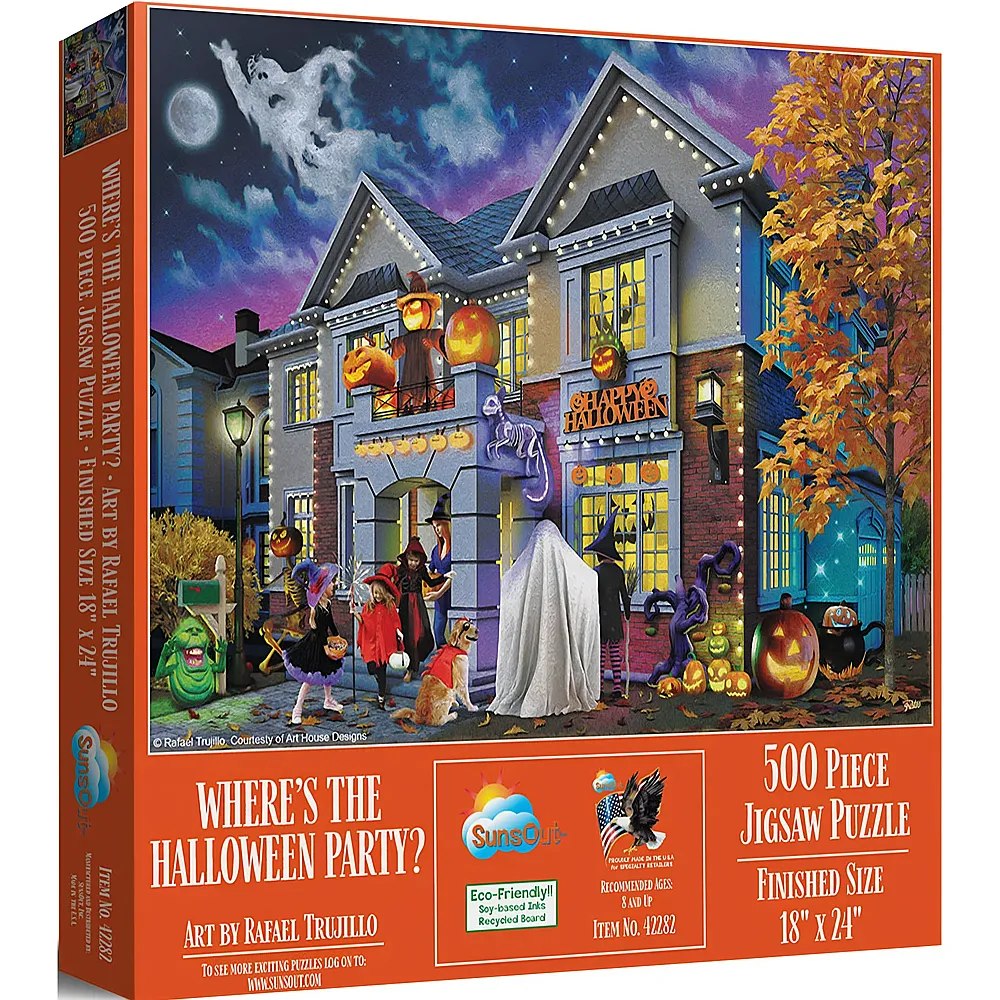 SunsOut Puzzle Rafael Trujillo Wo ist die Halloween-Party - 500 Teile