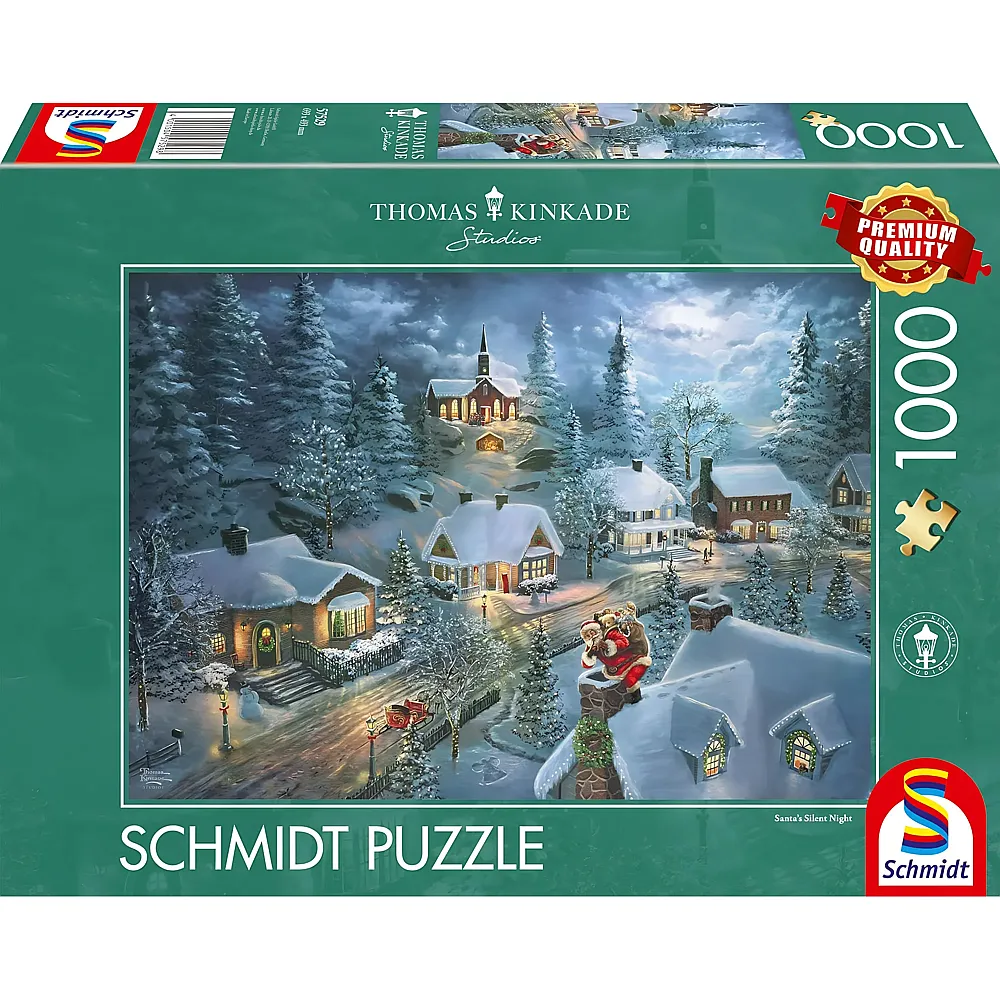 Schmidt Puzzle Thomas Kinkade Santas Silent Night 1000Teile