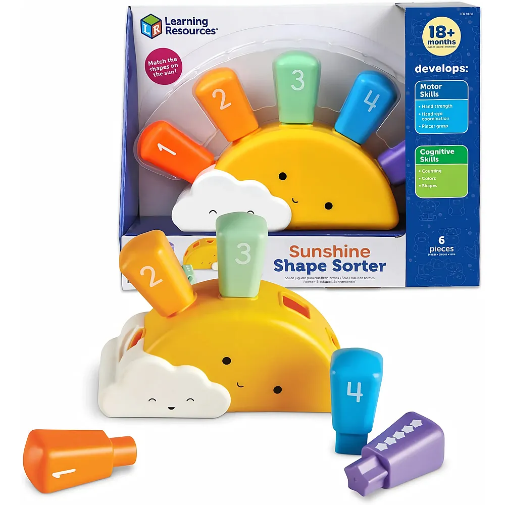 meinspielzeug - Learning Resources Sonnen-Formensortierer 6Teile | Stecken & Sortieren