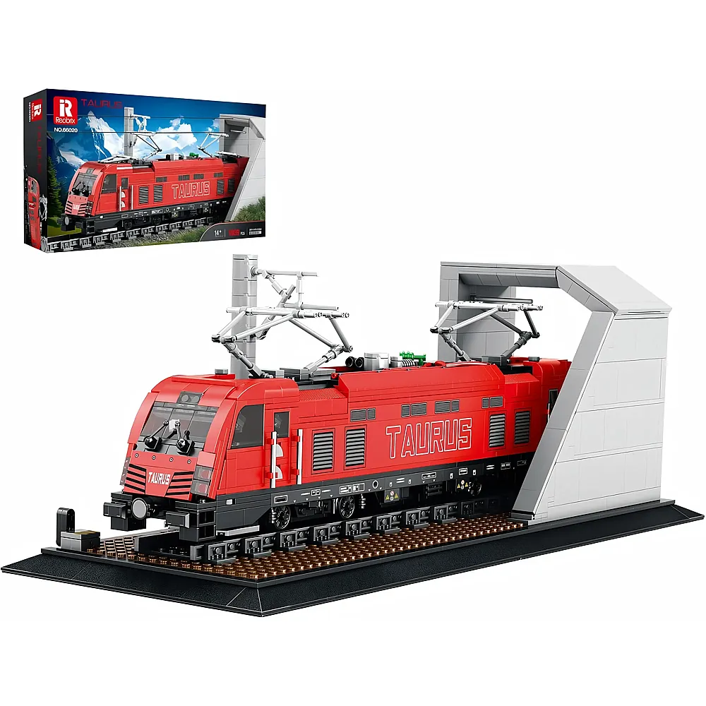 Reobrix MOC Oldtimer-Baustein-Set mit Sockel, elektrischer Retro-Taurus-Zug 66020, Modell f�r erwachsene LKW-Liebhaber, Geschenke f�r Jungen und M�dchen, Heimdekoration, 1939-teilig