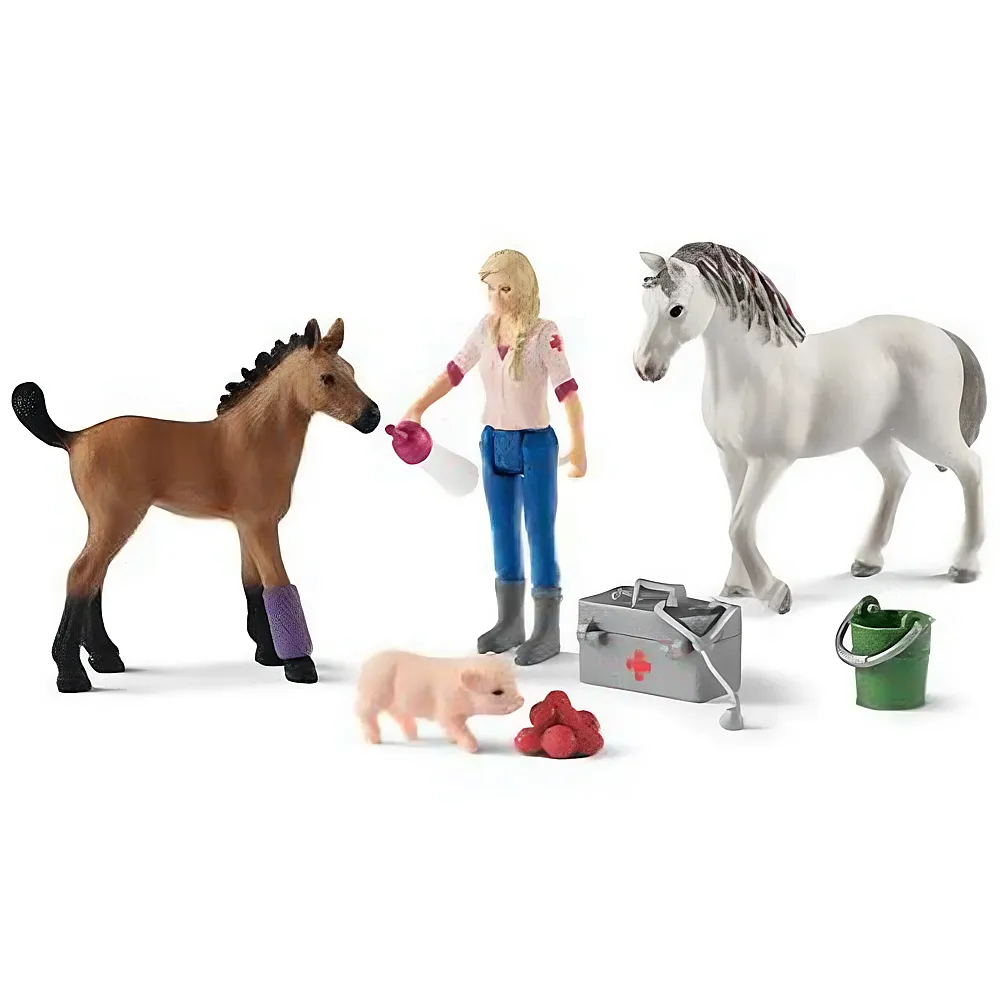 Schleich Farm World Arztbesuch bei Stute und Fohlen
