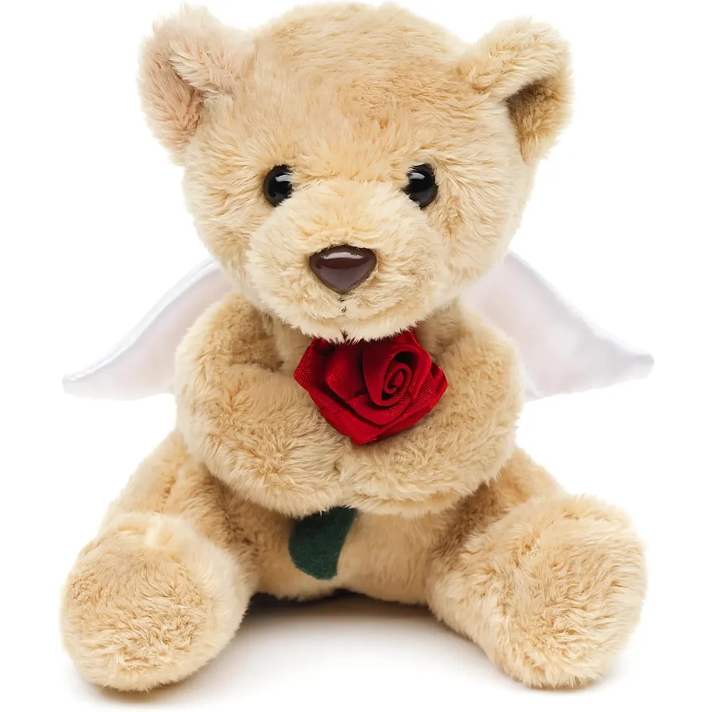 Unitoys Schutzengel-Teddyb�r mit roter Rose - 13 cm | B�ren Pl�sch