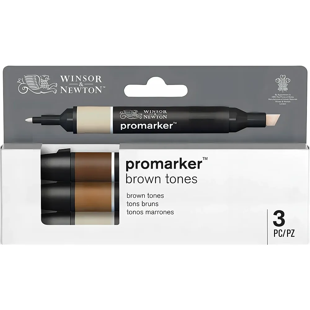 Winsor & Newton W&n Promarker 3er Set Brauntne