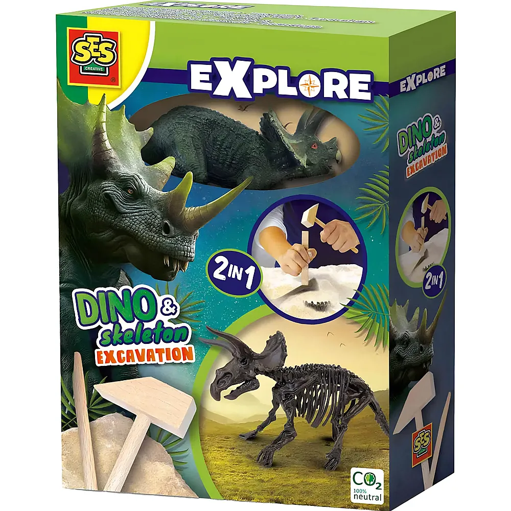 SES Explore Dino and Skeleton Dig 2in1  Triceratops