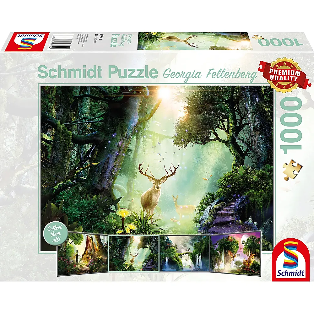 Schmidt Puzzle Georgia Fellenberg Rehe im Wald 1000Teile
