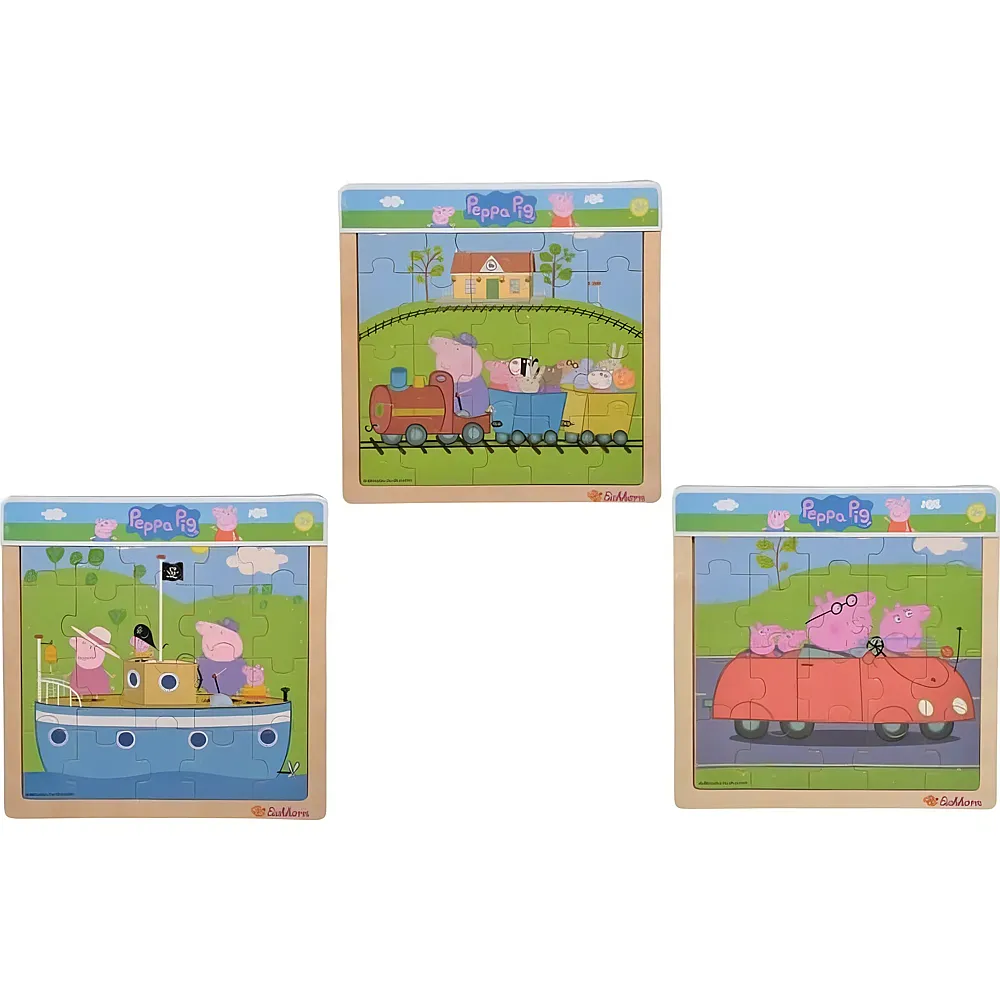 Eichhorn Peppa Pig, Einlegepuzzle, 3-sort.