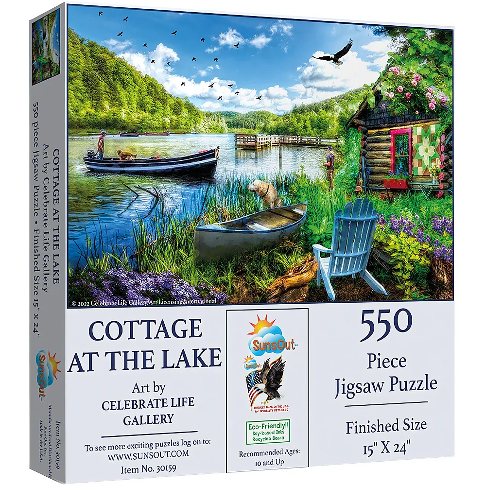SunsOut Puzzle Celebrate Life Gallery H�tte am See - 550 Teile