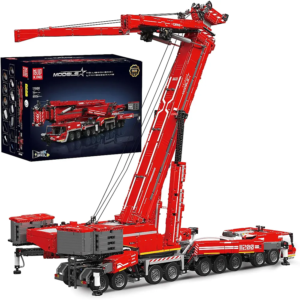 Mould King Models Ferngesteuerter Kran-LKW 17008 - Klemmbausteine Fahrzeuge