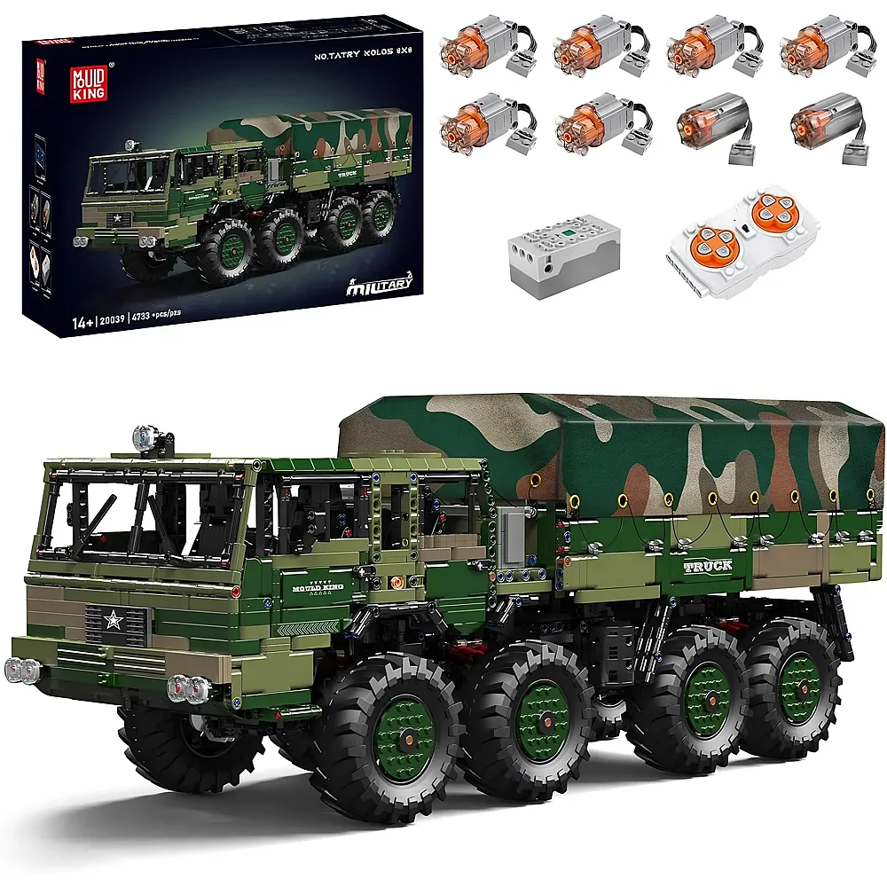 Mould King Military Schwerer milit�rischer 8x8 Gel�ndelastwagen 20039 - Klemmbausteine Milit�r