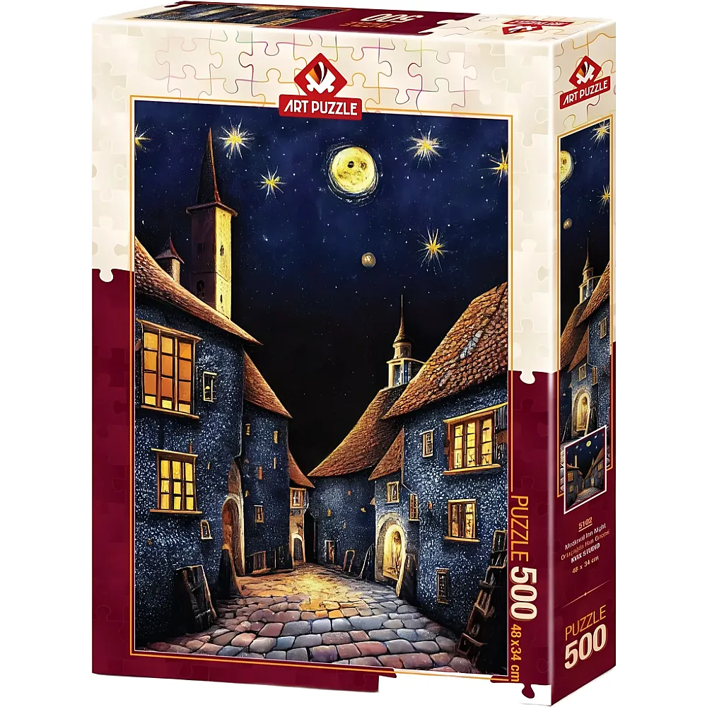 Art Puzzle Medieval Inn Night - 500 Teile