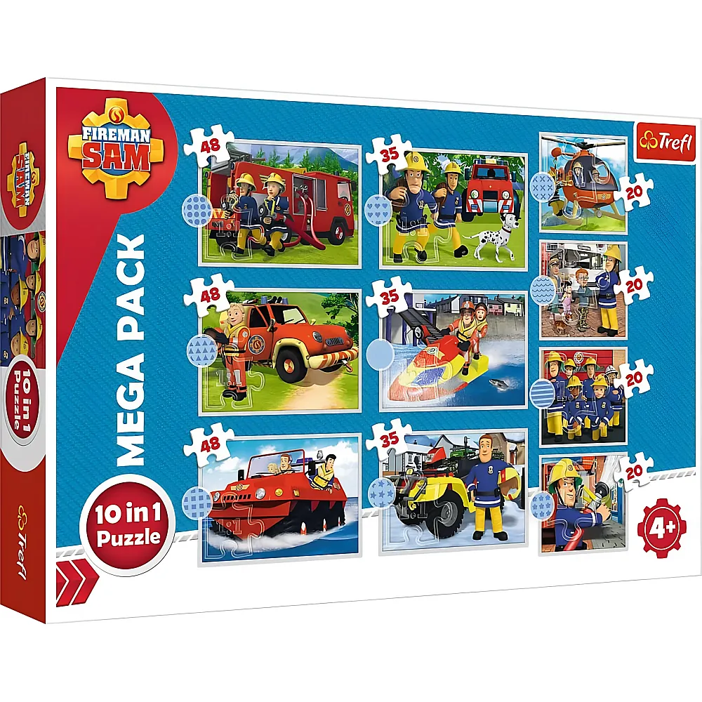 Trefl Puzzle 10in1 Mega Pack Feuerwehrmann Sam