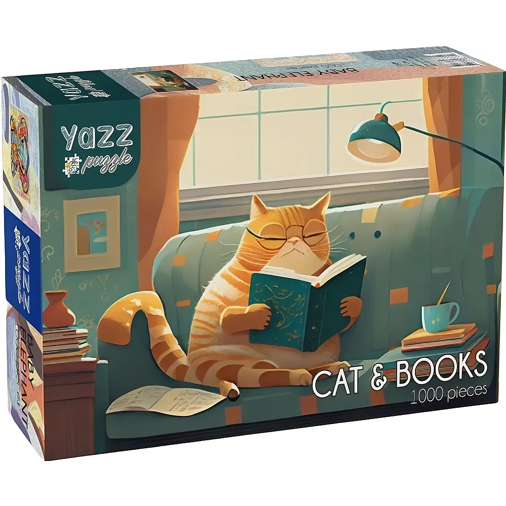 Yazz Puzzle Cat & Books - 1000 Teile