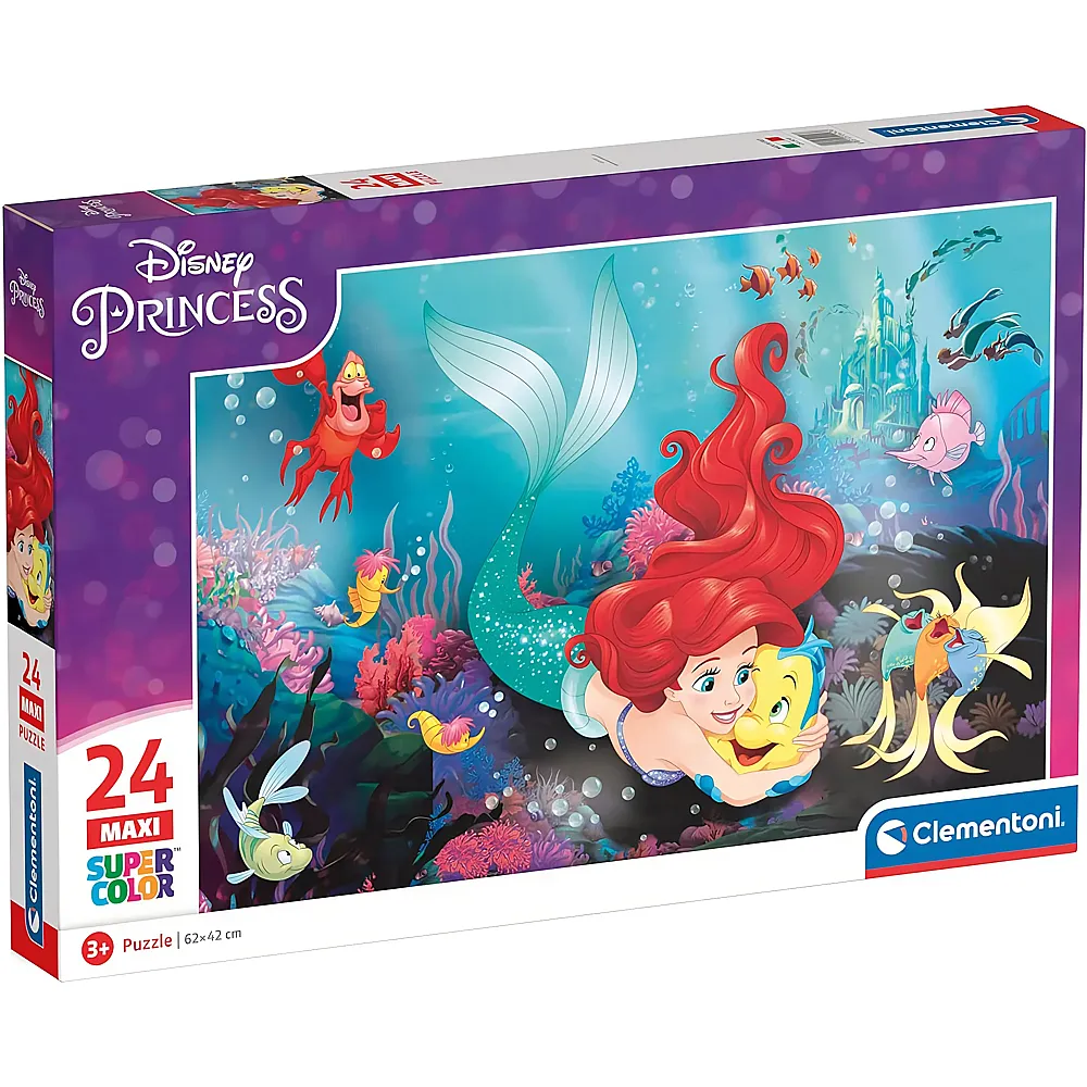 Clementoni Puzzle Supercolor Maxi Disney Princess Disney Kleine Meerjungfrau 24XXL