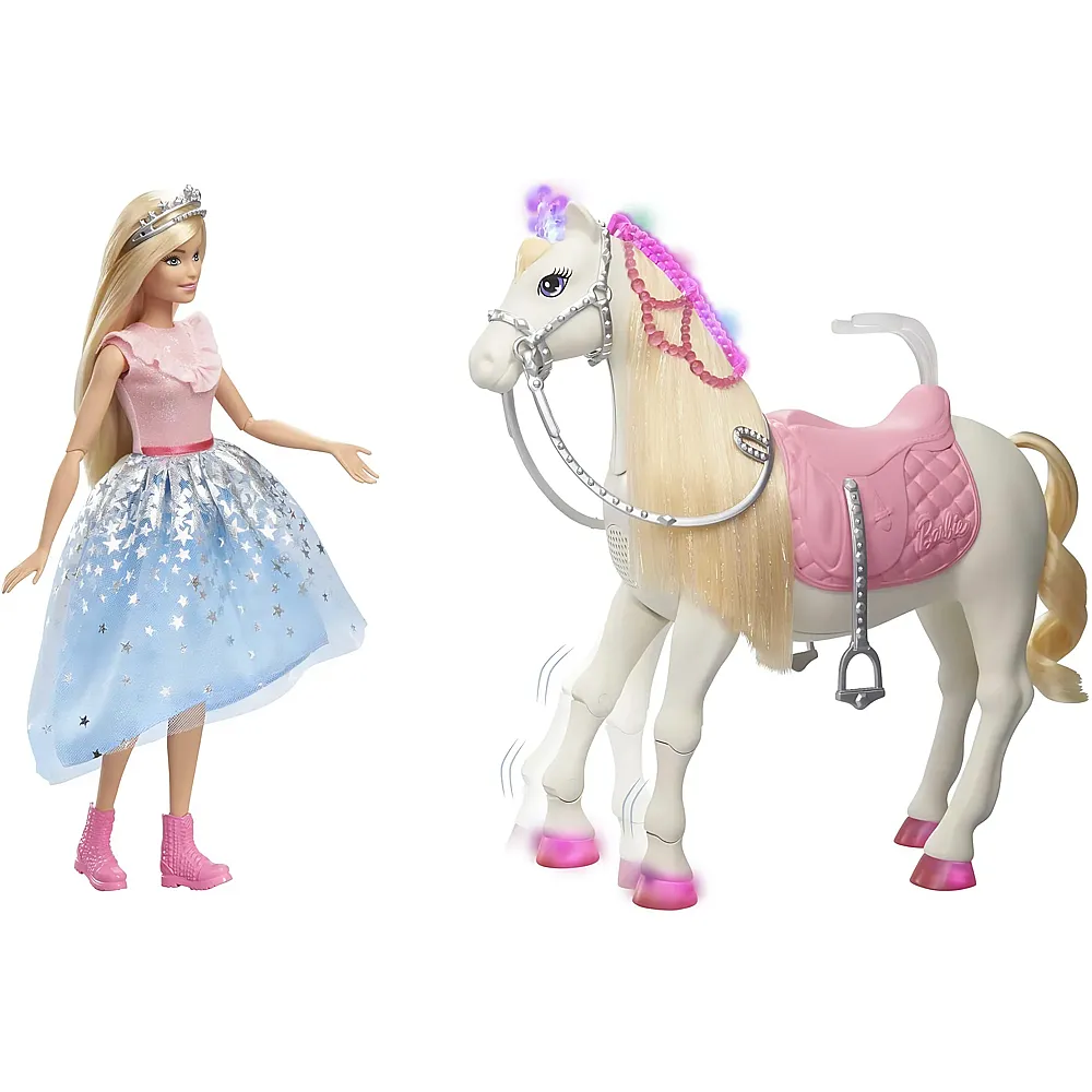 Barbie Prinzessinnen Abenteuer Puppe mit tanzendem Pferd