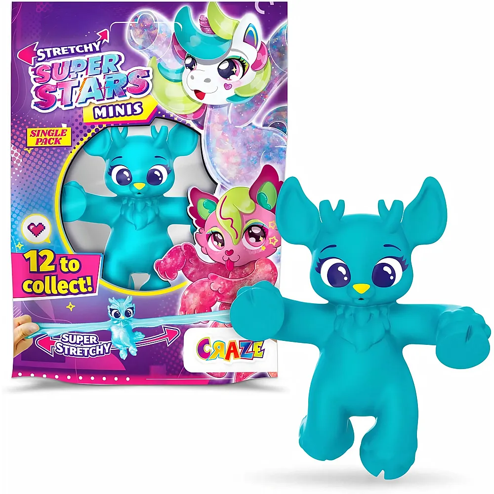 CRAZE STRETCHY SUPERSTARS Minis - Elastische Actionfiguren f�r Kinder, Klebrige & Dehnbare Superhelden Figuren zu Sammeln