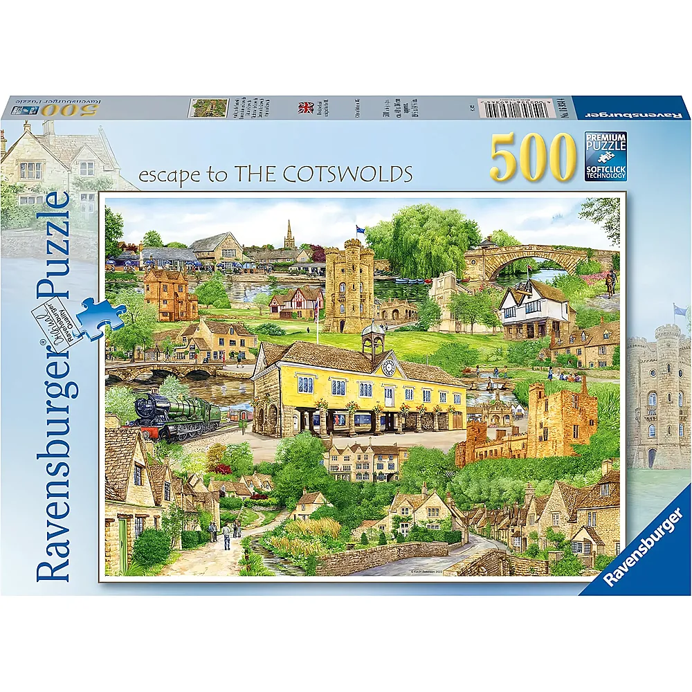 Ravensburger Escape to The Cotswolds 500 Piece Jigsaw Puzzle for Adults & Kids Age 10 Years Up - England, UK